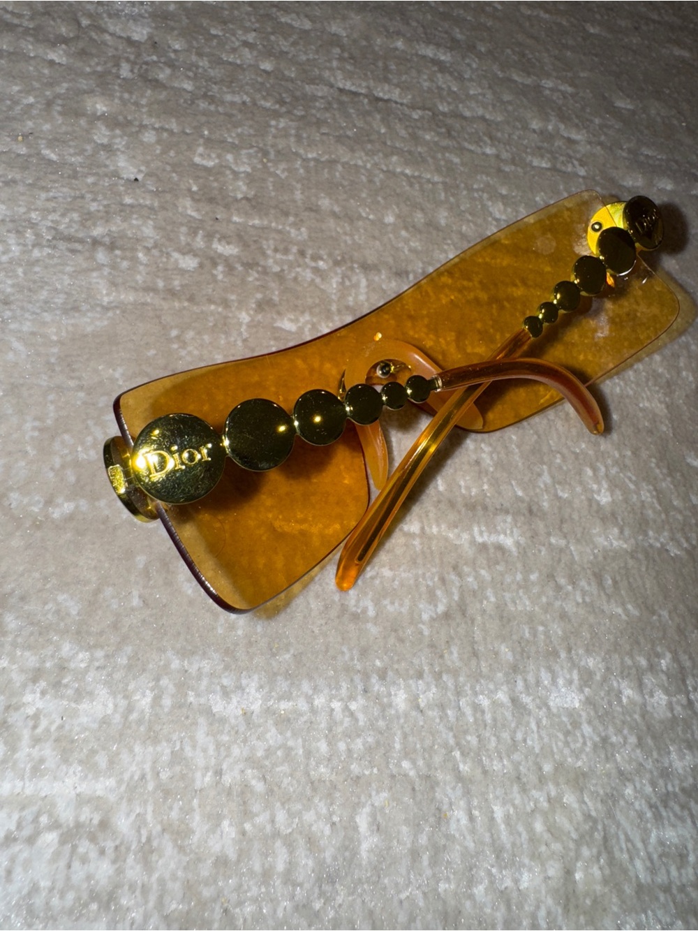 Dior John Galliano Vintage Y2K Amber Millenium Gold Circle Sunglasses - Picture 9 of 16